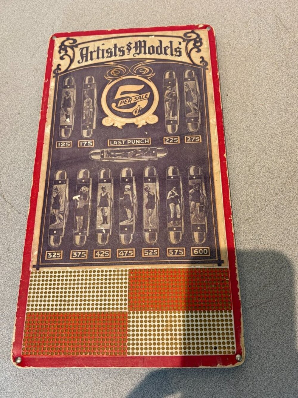 Antique Bathing Beauties Knife Punch Game Money Board Gambling Trade Stimulator